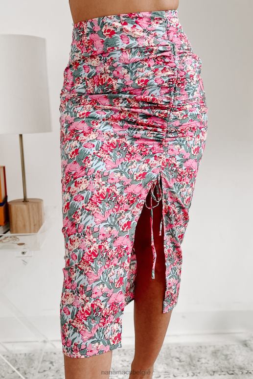 blauw/roze zoetste bliss gebloemde crop top rok set NanaMacs HPTT85