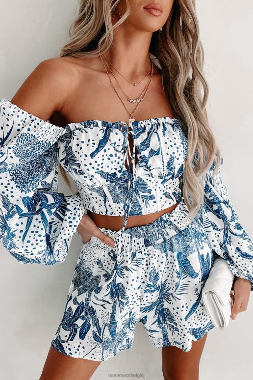 blauw zonnige oase tweedelige korte set NanaMacs HPTT1180