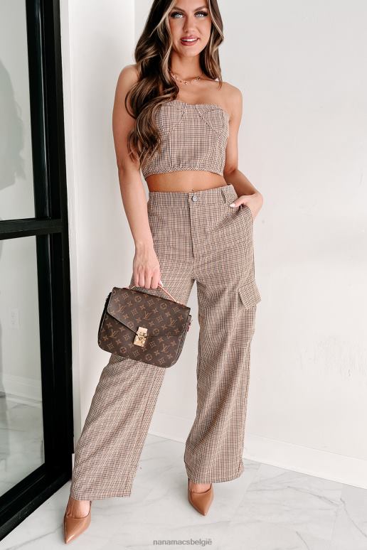 bruin water onder de brug geruite tweedelige broekset NanaMacs HPTT1225