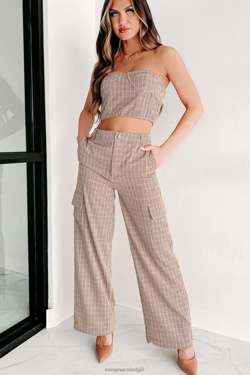 bruin water onder de brug geruite tweedelige broekset NanaMacs HPTT1225