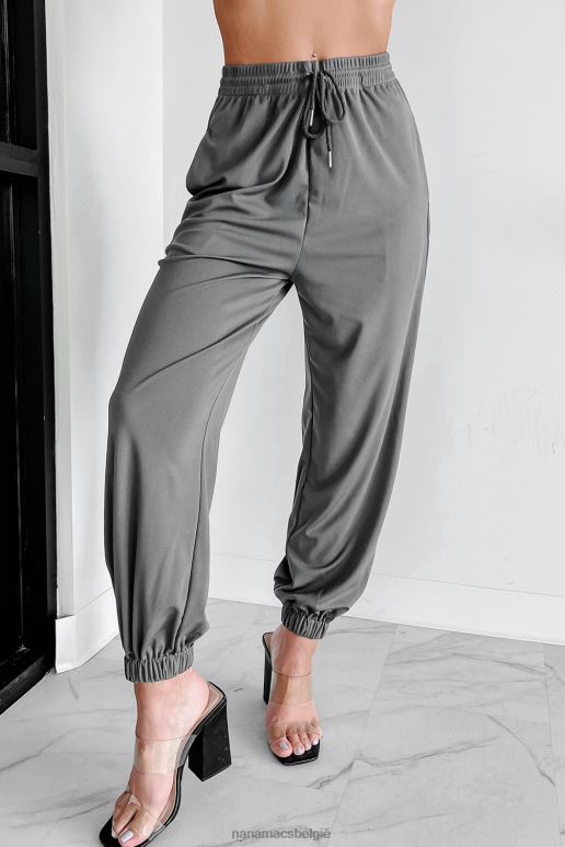 donker grijs coffee runs crop tank joggingbroek tweedelige set NanaMacs HPTT616