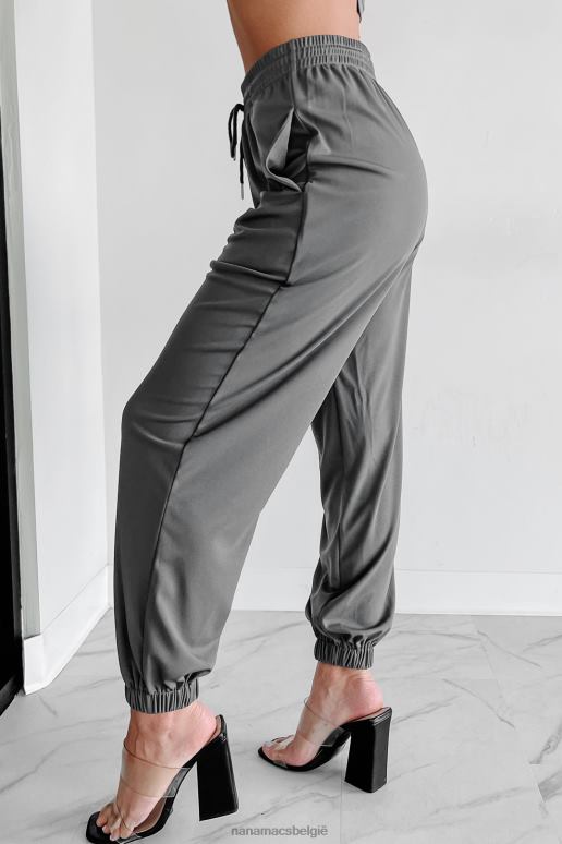 donker grijs coffee runs crop tank joggingbroek tweedelige set NanaMacs HPTT616