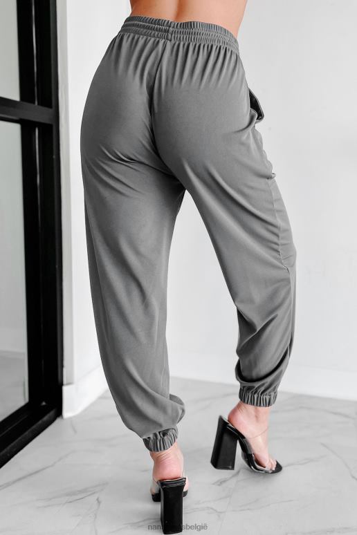 donker grijs coffee runs crop tank joggingbroek tweedelige set NanaMacs HPTT616