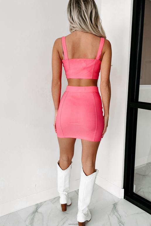 felroze ontmoet op melrose crop top rok set met rits vooraan NanaMacs HPTT1598