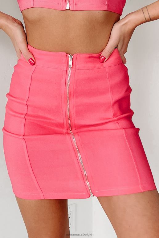 felroze ontmoet op melrose crop top rok set met rits vooraan NanaMacs HPTT1598