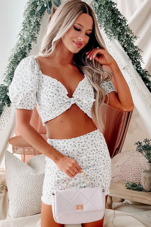 gebroken wit/multi wat het hart wil bloemen tweedelige rok set NanaMacs HPTT1627