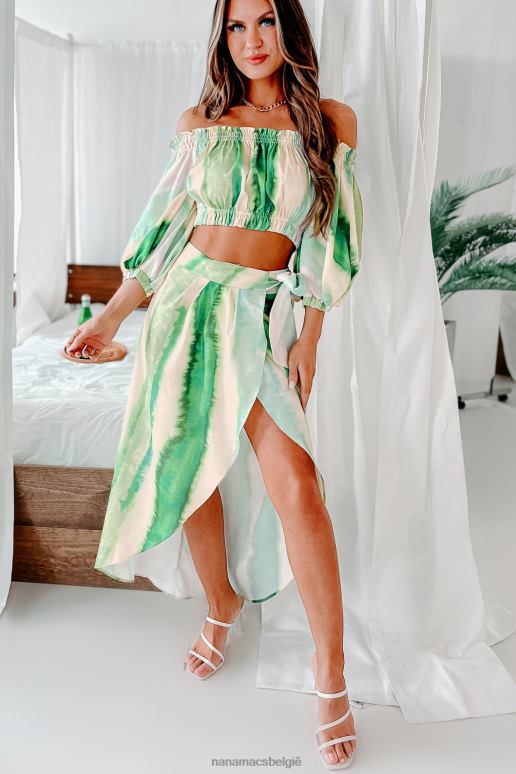 groene multi jamaicaanse me gekke tie-dye tweedelige set NanaMacs HPTT1597