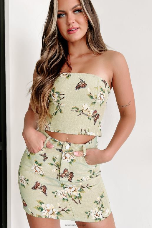 groente into your garden vlinder bloemenprint tweedelige rok set NanaMacs HPTT1135