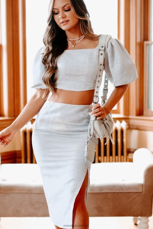 lichtblauw executive assistant tweed tweedelige rokset NanaMacs HPTT1210