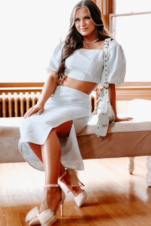 lichtblauw executive assistant tweed tweedelige rokset NanaMacs HPTT1210