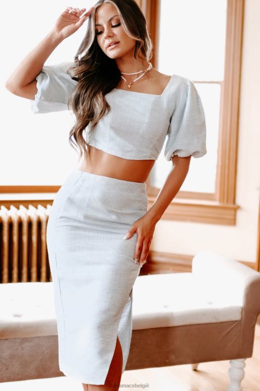 lichtblauw executive assistant tweed tweedelige rokset NanaMacs HPTT1210