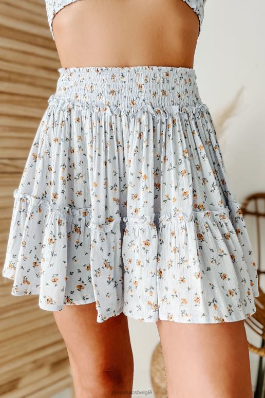 lichtblauw totaal schatje bloemen tweedelige rok set NanaMacs HPTT1615