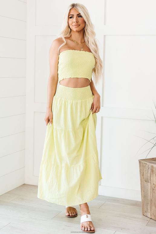 limoen zelfverzekerde keuzes gesmokte tube top rok set NanaMacs HPTT1618