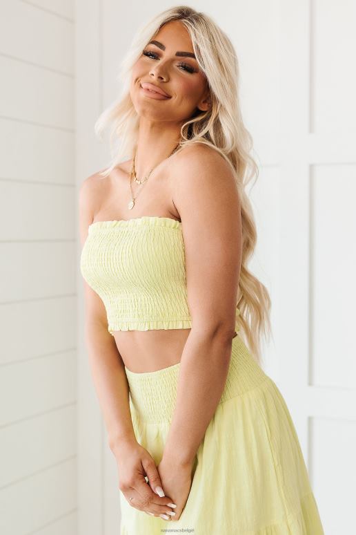 limoen zelfverzekerde keuzes gesmokte tube top rok set NanaMacs HPTT1618