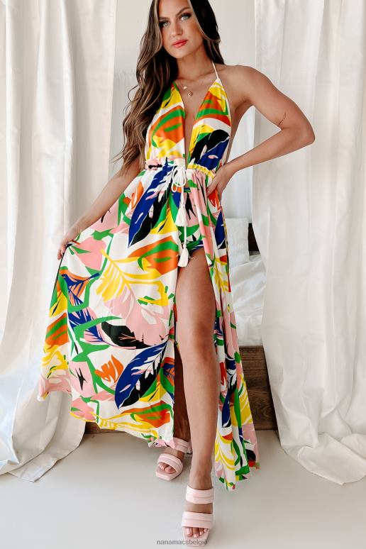 multi ergens op vakantie bloemenprint tweedelige korte set NanaMacs HPTT1581