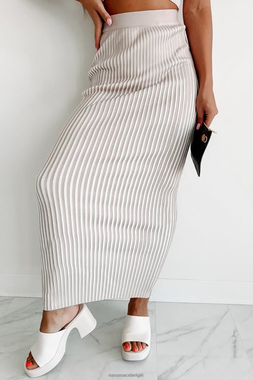 naakt droom zonder angst geribbelde crop top maxi rok set NanaMacs HPTT1114