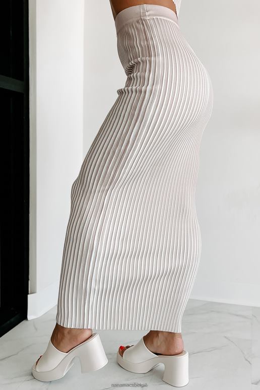 naakt droom zonder angst geribbelde crop top maxi rok set NanaMacs HPTT1114