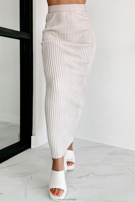 naakt droom zonder angst geribbelde crop top maxi rok set NanaMacs HPTT1114