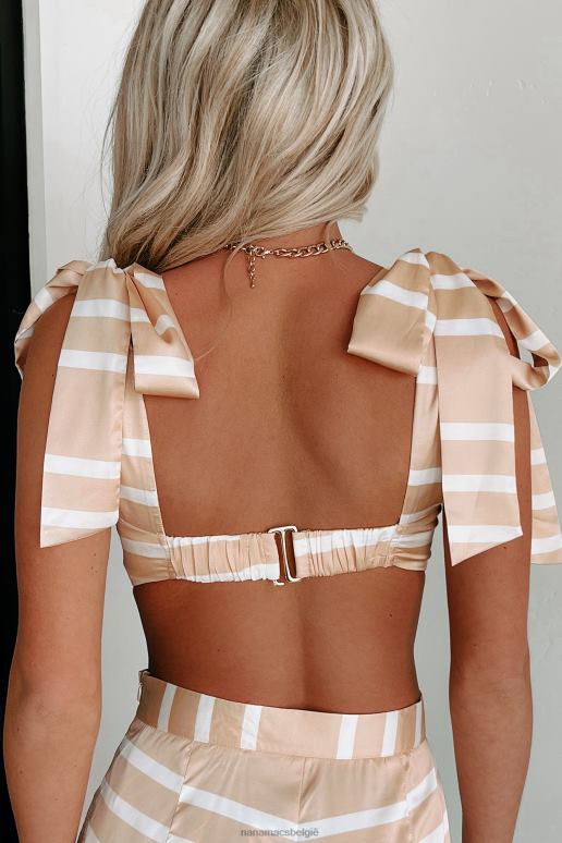 naakt/wit major promises gestreepte broek met wijde pijpen NanaMacs HPTT1144