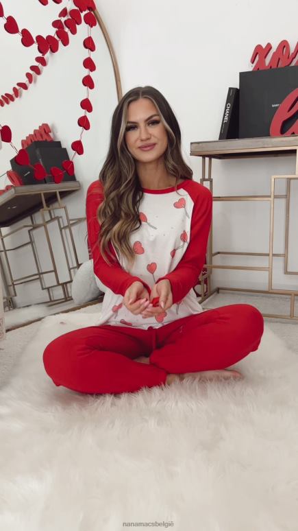 rood sucker for comfort tweedelige loungeset NanaMacs HPTT1758