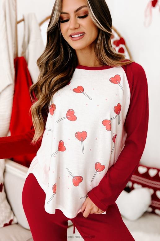 rood sucker for comfort tweedelige loungeset NanaMacs HPTT1758