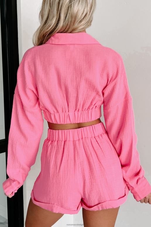 roze een positieve tweedelige korte set zijn NanaMacs HPTT1146