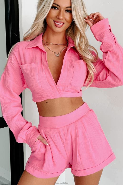 roze een positieve tweedelige korte set zijn NanaMacs HPTT1146