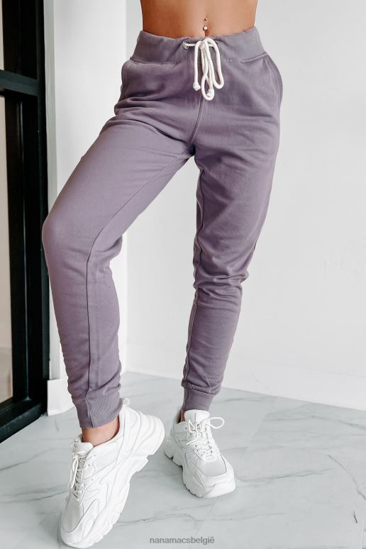 stoffig paars comfortabel coole crop hoodie-joggingset met rits aan de voorkant NanaMacs HPTT617