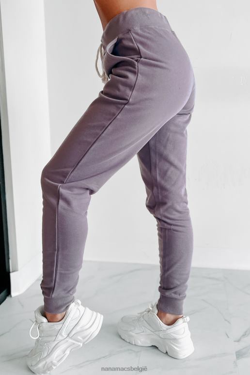 stoffig paars comfortabel coole crop hoodie-joggingset met rits aan de voorkant NanaMacs HPTT617