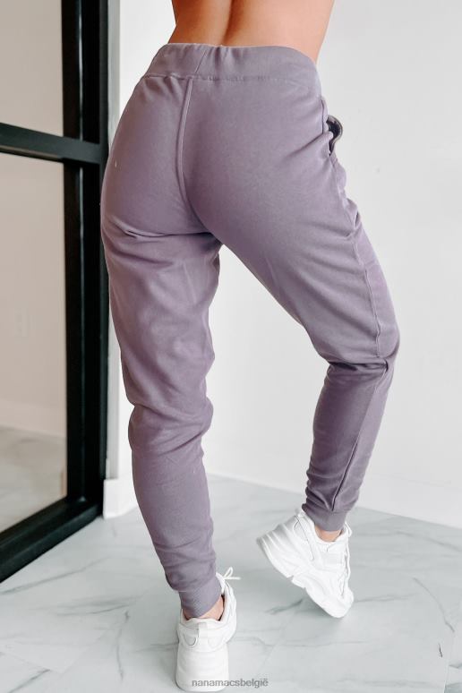 stoffig paars comfortabel coole crop hoodie-joggingset met rits aan de voorkant NanaMacs HPTT617