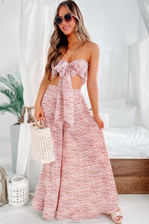 stoffige mauve tweedelige set met gedurfde schoonheid en zebraprint NanaMacs HPTT1637