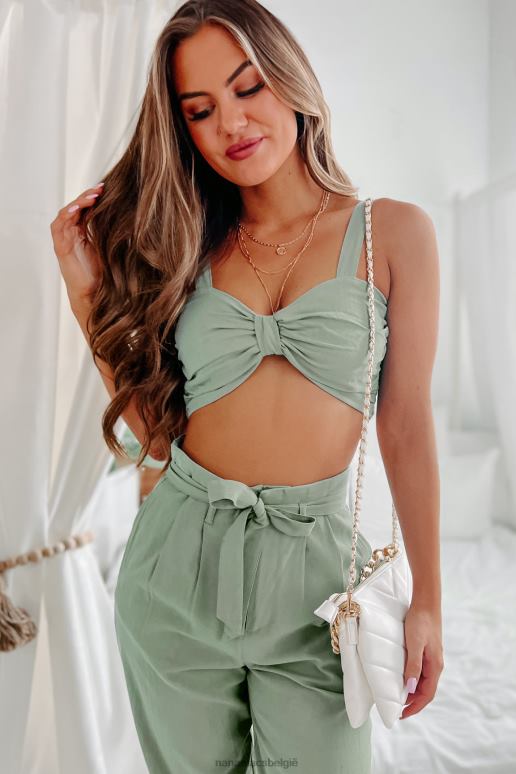 stoffige salie aanwezig in het moment tweedelige joggingset NanaMacs HPTT1381