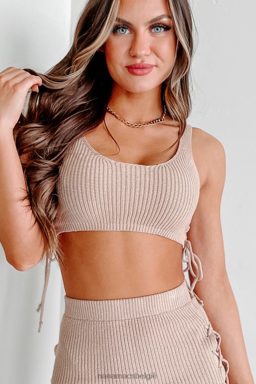 taupe in total control trui gebreide tweedelige set NanaMacs HPTT1224