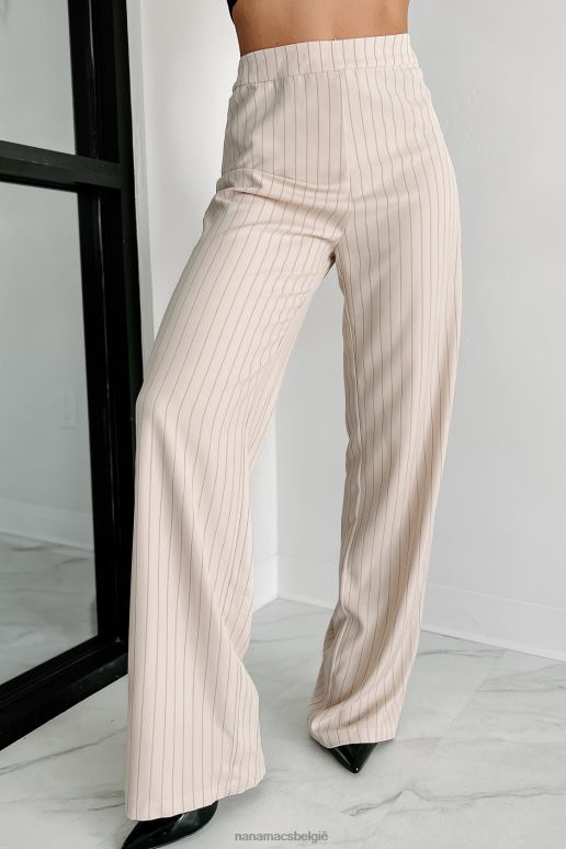 taupe krijtstreep beauty tweedelige broek set NanaMacs HPTT1586