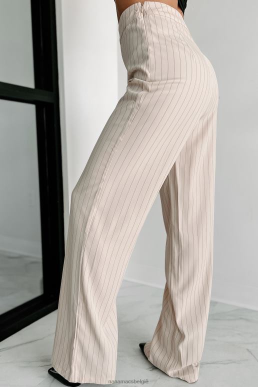 taupe krijtstreep beauty tweedelige broek set NanaMacs HPTT1586