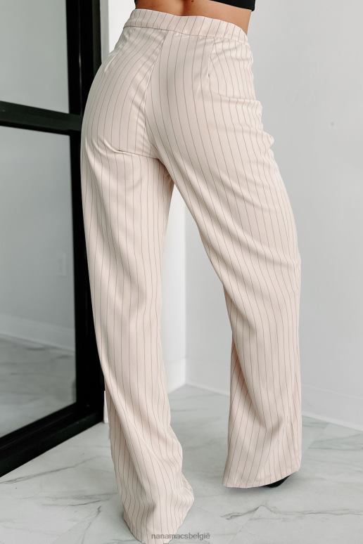 taupe krijtstreep beauty tweedelige broek set NanaMacs HPTT1586