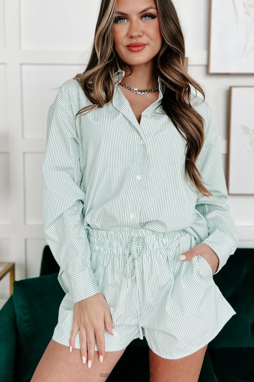 verstandig omarm de momenten gestreepte tweedelige korte set NanaMacs HPTT882