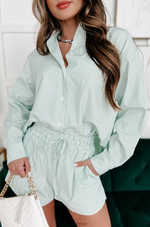 verstandig omarm de momenten gestreepte tweedelige korte set NanaMacs HPTT882