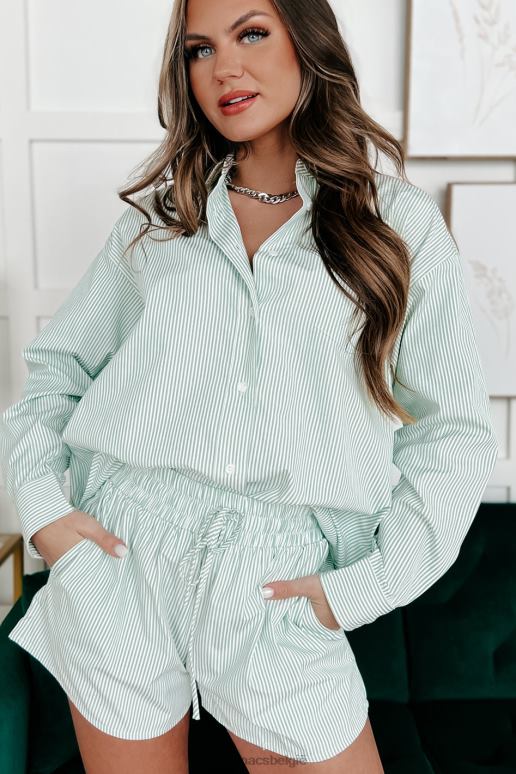 verstandig omarm de momenten gestreepte tweedelige korte set NanaMacs HPTT882