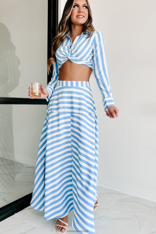 wit Blauw travel far away gestreepte tweedelige rokset NanaMacs HPTT1139