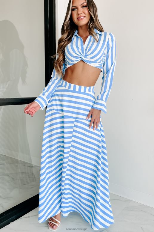 wit Blauw travel far away gestreepte tweedelige rokset NanaMacs HPTT1139