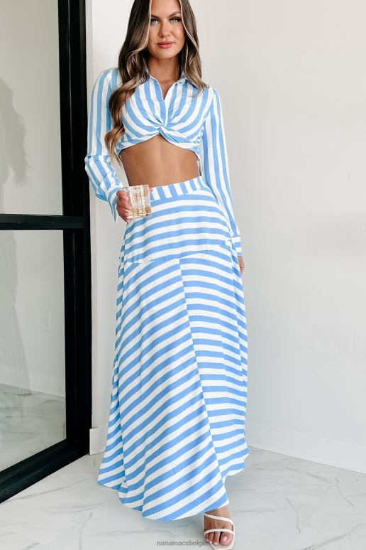 wit Blauw travel far away gestreepte tweedelige rokset NanaMacs HPTT1139