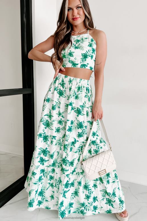 wit/groen moeiteloze gemakkelijke tweedelige rokset NanaMacs HPTT1181