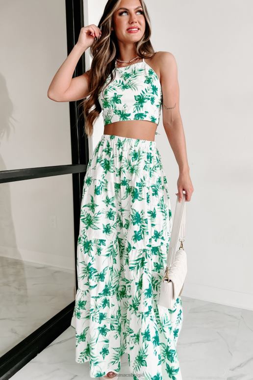 wit/groen moeiteloze gemakkelijke tweedelige rokset NanaMacs HPTT1181