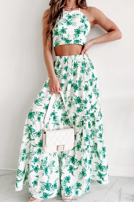 wit/groen moeiteloze gemakkelijke tweedelige rokset NanaMacs HPTT1181