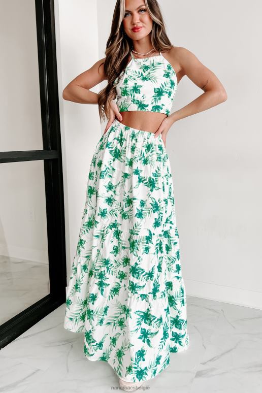 wit/groen moeiteloze gemakkelijke tweedelige rokset NanaMacs HPTT1181