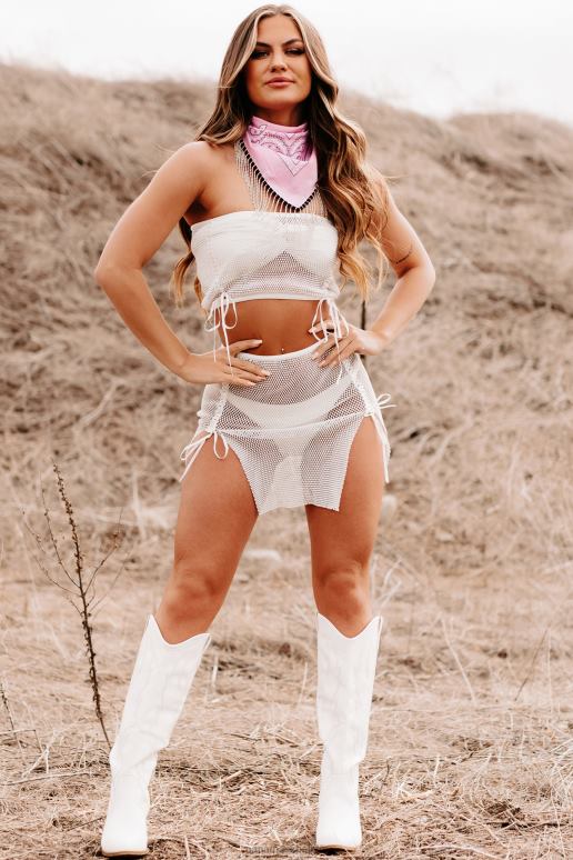 wit oogverblindende schoonheid strass tweedelige rok set NanaMacs HPTT126