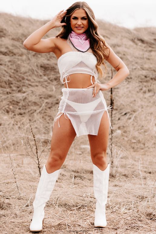 wit oogverblindende schoonheid strass tweedelige rok set NanaMacs HPTT126