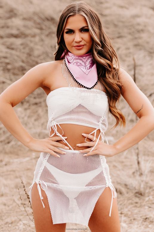 wit oogverblindende schoonheid strass tweedelige rok set NanaMacs HPTT126