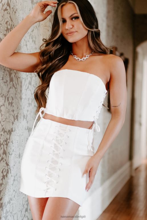 wit voor de likes tweedelige rok set NanaMacs HPTT1211